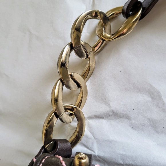 Vintage Juicy Couture Cocoa Lamb Leather Heavy Hardware Shoulder Bag - Picture 5 of 15